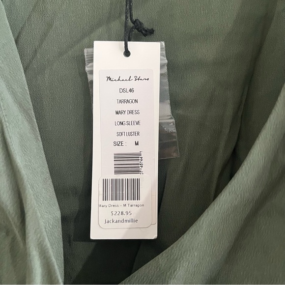 Michael Stars Mary Wrap Dress – Tarragon Green, Size M - Picture 5 of 8